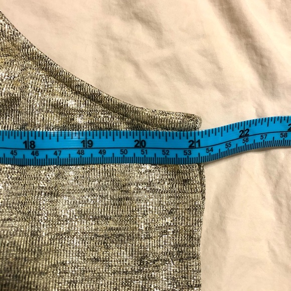 NWT Anthropologie Sunday in Brooklyn Metallic Gold Tiered Blouse - Picture 6 of 8